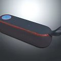 Portable Black Bluetooth Speaker With Red LED Light And Carry Strap 3d model