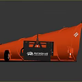 Red Snow Plow With HYDRA TECH Brand Black Frame And Wheels 3d model