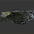 3D Terrain Model Showcasing Natural Landscape Features With Green Vegetation And Blue Water