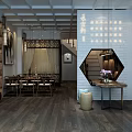 Traditional Chinese Tea House Interior With Wooden Furniture Chandeliers And Seating Area
