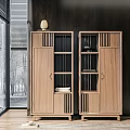 New Chinese Style Bookcase Solid Wood Bookcase Combination 3d model