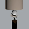 Elegant Table Lamp With Golden Leaf Design Black Base And White Shade 3d model