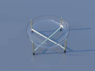 Transparent Round Glass Kitchen Trivet With Metal Stand For Hot Dishes 3d model