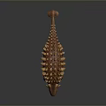 Dinosaur Model With Spiked Back And Brown Color On Dark Background
