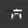 Mechanical Multi Legged Weapon Platform With White Body Cannon Barrel And Joints