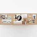 Decorative Ornament Combination With Wooden Board Clock Photos Books And Pen Holder For Wall Decor