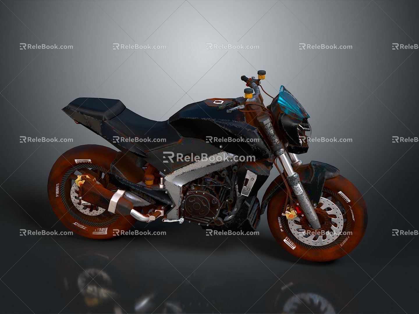 Modern motorcycle two-wheeled motorcycle off-road motorcycle road racing motorcycle 3d model