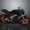 Stylish Modern Motorcycle In Black Featuring Brown Wheels Streamlined Body And Single Seat Design