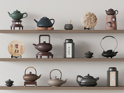 New Chinese Tea Set Ornaments Kettle Teapot 3d model