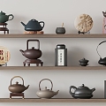 New Chinese Tea Set Ornaments Kettle Teapot 3d model