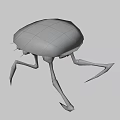 Red Multi Legged Sci Fi Mechanical Creature Character With Round White Dots