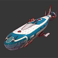 Advanced Military Submarine Weapon With Blue And White Design And Missile System Equipment