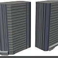 Modern Two Tall Office Buildings Exterior Design With Glass Curtain Walls And Multi Storey Structure