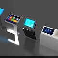 Modern Interactive Touchscreen Kiosks With Various Stand Designs And Displays 3d model
