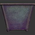 Square Flower Pot With Purple Green Gradient Glazed Finish For Home Garden Decoration