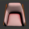 Stylish Pink Single Sofa Upholstered with Orange Metal Legs Modern Design