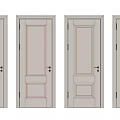 Stylish Interior Hinged Doors Featuring Various Panel Designs And White Finish 3d model