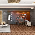 Modern Public Office Space Interior With Sofa Coffee Table Bookshelves And Workstations