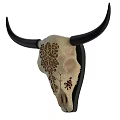 Unique Cow Skull Wall Lamp with Carved Patterns for Indoor Lighting Decoration