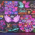 Vibrant Decorative Neon Lights With Colorful Patterns For Party Decoration And Events