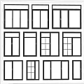 Various Window Designs With Different Styles Arranged On White Wall For Home Interior 3d model