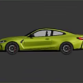 Yellow Sports Car With Black Roof Two Door Sleek Design Shiny Exterior Finish