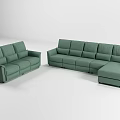 Modern Green Sectional Sofa Set With Modular Design And Comfortable Seats 3d model