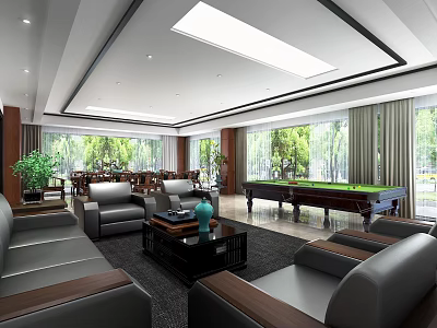 New Chinese Style Club Leisure Meeting Room 3d model
