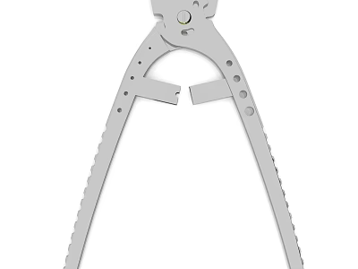 Stainless Steel Adjustable Pliers With Serrated Jaws And Grip Handles 3d model