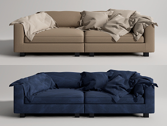 Modern double sofa 3d model