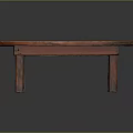 Rustic Wooden Oval Coffee Table With Solid Wood Top And Four Legs