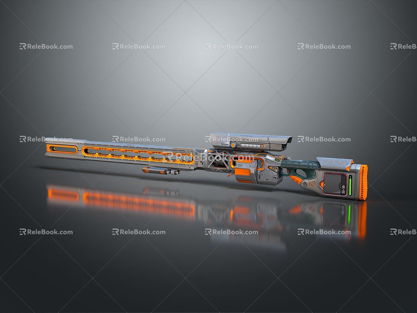 Sniper rifle sight sniper rifle sci-fi sniper rifle semi-automatic rifle combat rifle 3d model