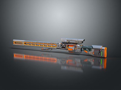 Sniper rifle sight sniper rifle sci-fi sniper rifle semi-automatic rifle combat rifle 3d model