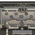 Luxurious KTV Interior Design With Elegant Sofas Chandelier And Decorative Walls 3d model
