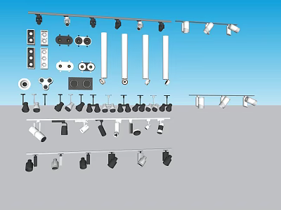 Various Styles of Downlights and Spotlights for Modern Home Lighting 3d model