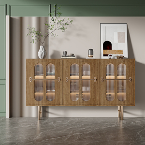 Nordic Sideboard Solid Wood Sideboard 3d model