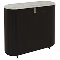 Modern Sideboard Cabinet With Dark Wood Texture And Sleek Metal Handle Design