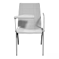 Modern Office Chair With Gray Seat Black Tablet Arm And Metal Legs Design