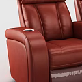 Four Red Leather Massage Chairs For Home Theater Comfortable Seating Setup