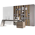 Modern Office Interior With Wooden Desk Bookshelves Filing Cabinets And Ergonomic Chair