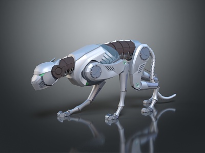 Modern Robot Dog Mechanical Dog Machine Warrior Mechanical Combat Police 3d model