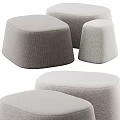 Modern Fabric Upholstered Stools With Round Oval Seats And Different Sizes For Interior Seating 3d model