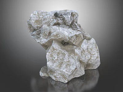 Natural Wood Stone Decorative Piece with Rough Surface Texture and Organic Shape 3d model