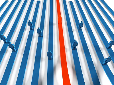 Advanced Commercial Queue Guidance Equipment With Blue White Stripes And Red Lines 3d model