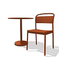 Modern Orange Round Table And Chair Set With Sleek Design 3d model