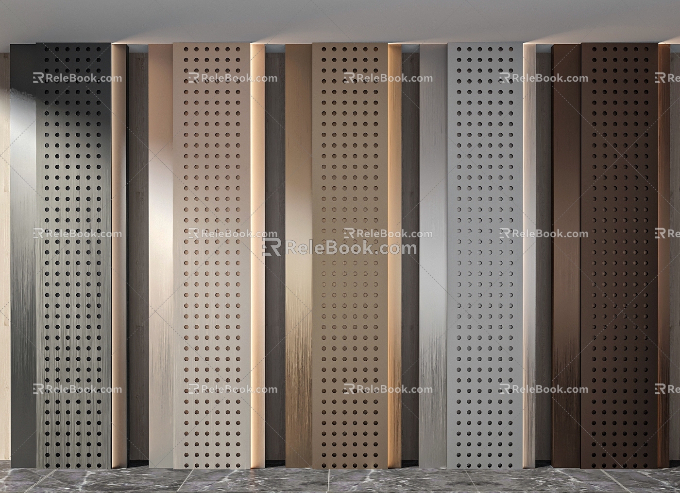 Perforated metal sheet wire drawing aluminum sheet 3d model