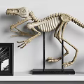 Decorative Ornament Collection With Dinosaur Skeleton Metal Spheres Picture Frames Books Horse Head And Wooden Decor