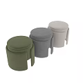 Modern Light Beige Fabric Stool With Upholstered Seat For Living Room Decor