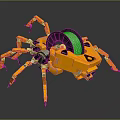 Intelligent Spider Like Machine With Yellow Body Mechanical Legs And Circular Component 3d model