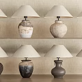 The ancient retro table lamp pottery pot table lamp can table lamp 3d model